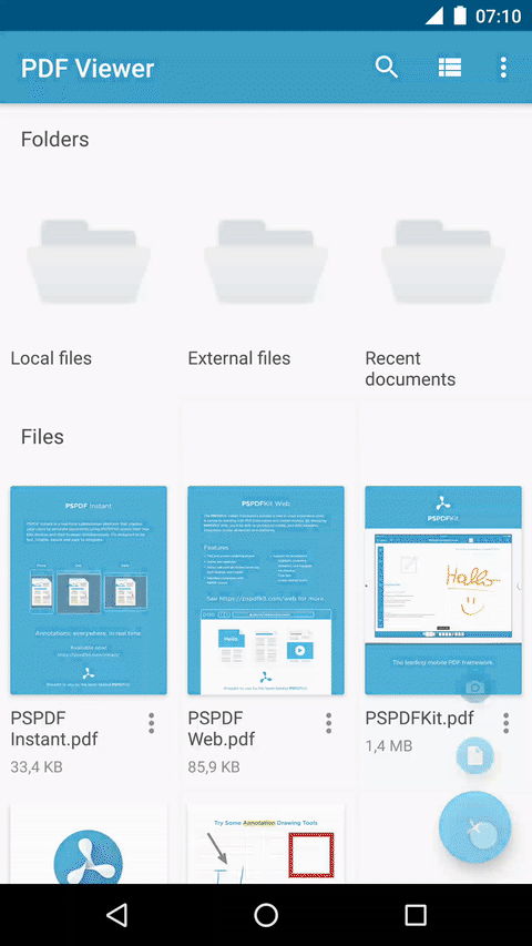 android pdf reader landscape