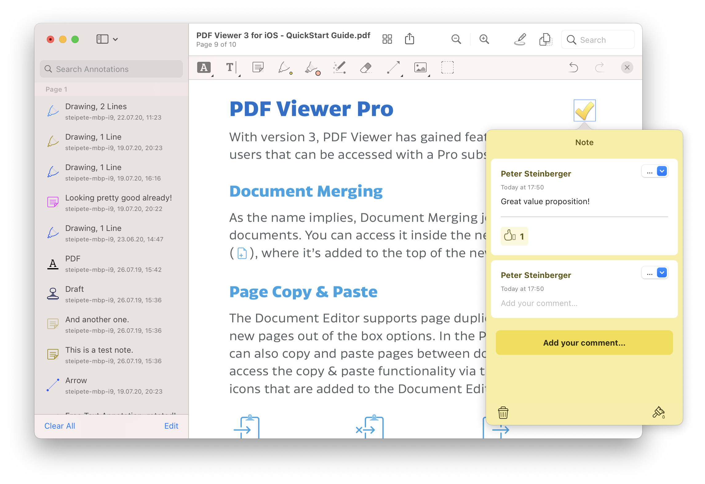 how to delete a note on pdf viewer mac